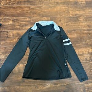 Black Long Sleeve Athletic Top - zip collar - perfect for golf